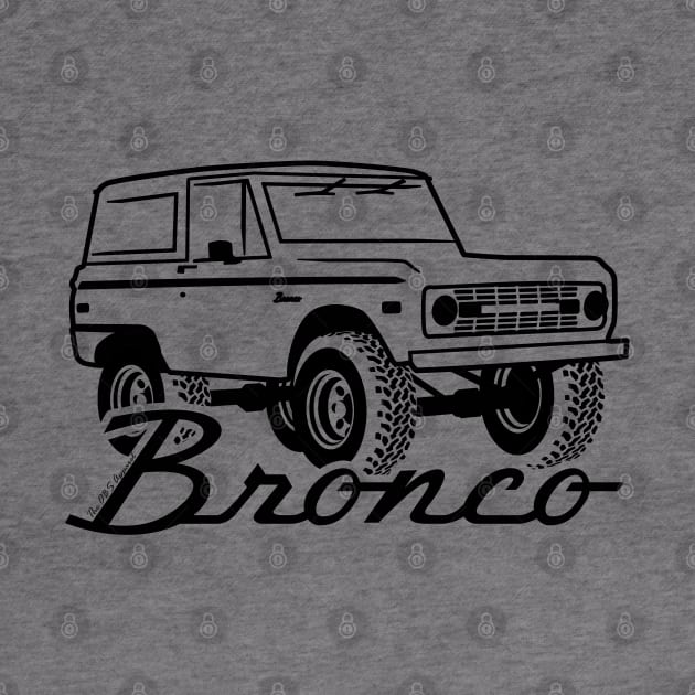 1966-1977 Ford Bronco Black Print w/tires by The OBS Apparel